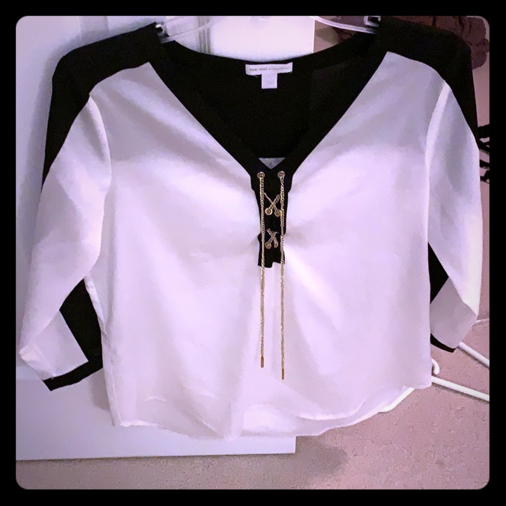White and black blouse